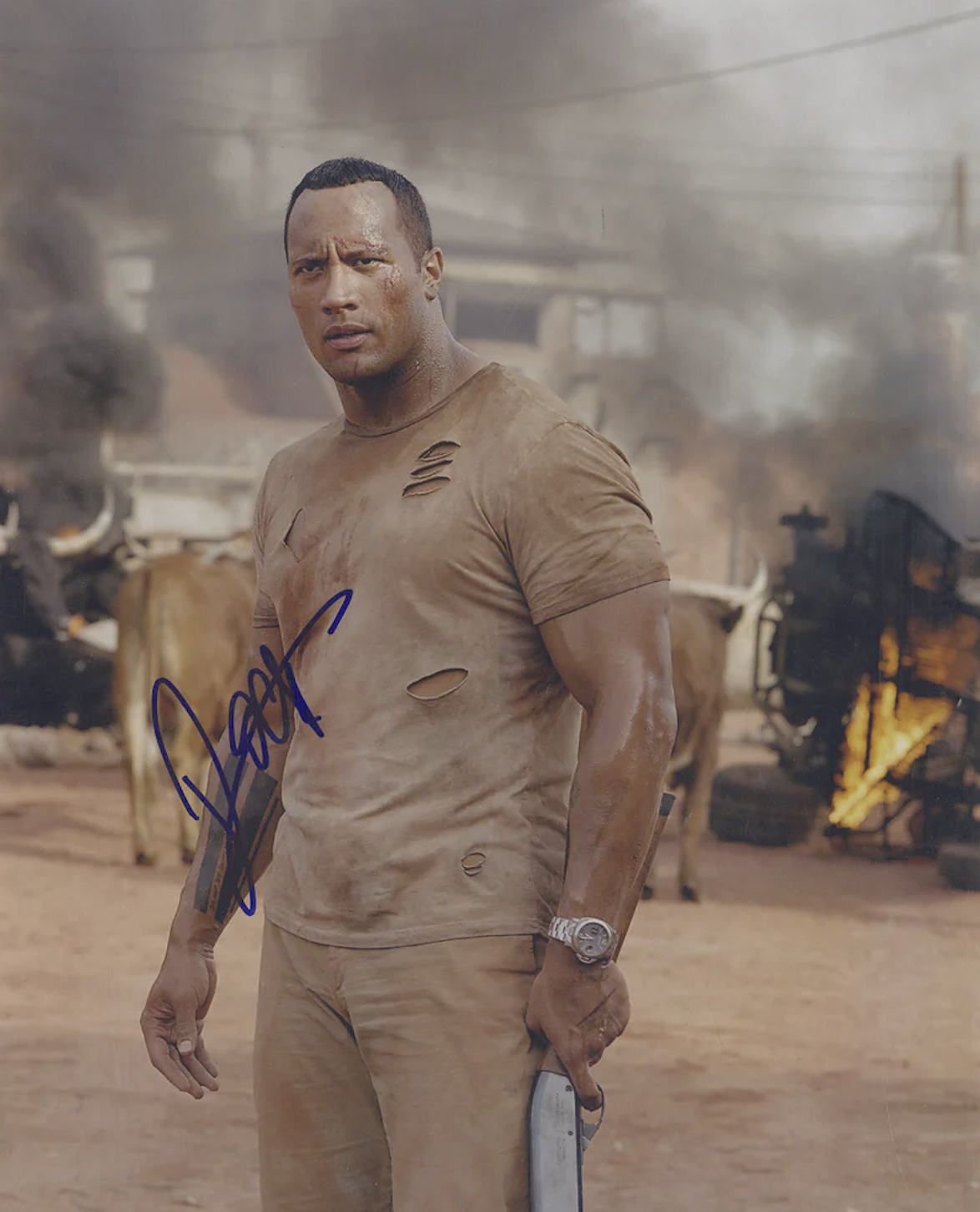 Dwayne the rock Johnson signature real fake
